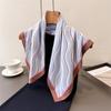 Geometric Corrugated Pure Cotton Small Square Scarf High-end Printed Silk Scarf Headscarf Shawl Scarf Women's Professional Scarf Scarf Scarf