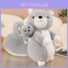 Cute Cartoon Gray Orange Mother And Child Squirrel Plush Toy For Gift Children