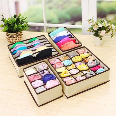 Foldable Underwear Storage Box with Multi-Size Drawer Partitions for Organized Wardrobes