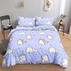 Cartoon Cat Duvet Cover Set Full Size Cute Cat Bedding Sets For Kids Girls Blue Watercolor Cat Comforter Covers Set All Season