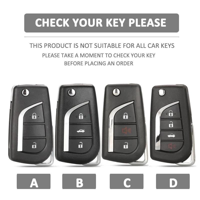 2 3 4 Button Silicone Car Key Case Cover Protect Shell Skin For Toyota Corolla Rav4 C-Hr Yaris Aygo Avensis Scion Vitz Flip Key