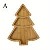 MDF Wooden Tray Christmas Tableware Dried Fruit Snacks Multi Grid Wooden Plates Home Fruit Plates Restaurant Fast Food Plates