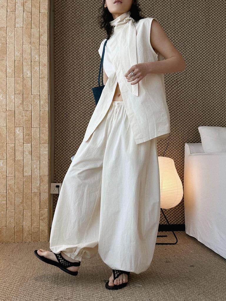 Xu Man Spring/Summer Fashionable INS Style Women's Balloon Cuff Joggers with Buttoned Ankles