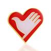 Stylish Heart Volunteer Pin Delicate Heart Shaped Volunteer Brooch Eye Catching Brooch Stylish Badge Jewelry