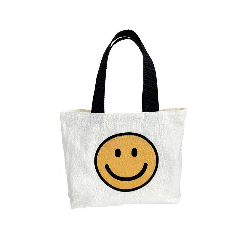 2024 Cute Smiley Face Canvas Handbag - Summer Internet Celebrity Fashion Tote for Women