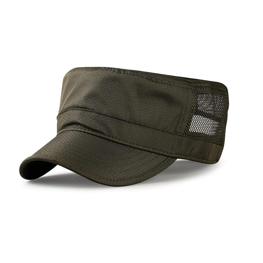 Airrail Work Mesh Military Cap for Men and Polyester Adjustable Outdoor Cap, Women, Mesh, Breathable, Size, Stylish, (Moss Green)
