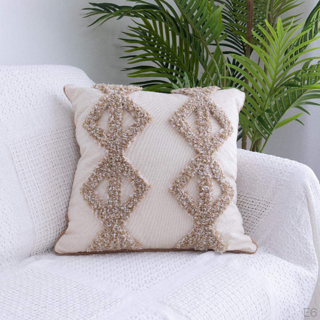 Cover Tufted Throw Case with Tassel Square Rectangle Woven Decorative Sofa Bedding Cushion