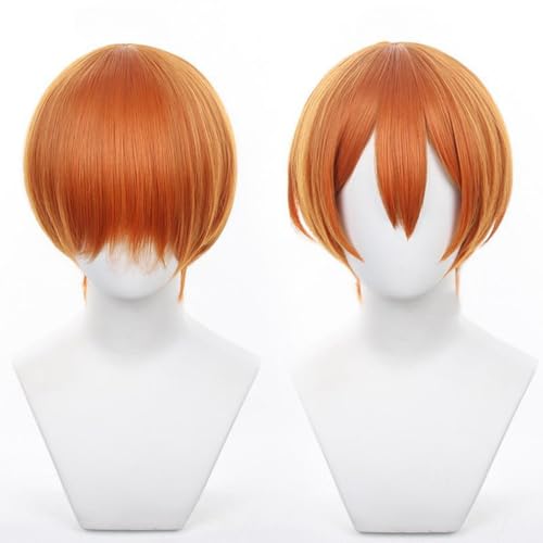 Eileen Love Live! Hoshizora Rin Cosplay Wig, Heat-Resistant, Anime, Halloween, Christmas, Disguise Wig, School Festival [Includes Net]