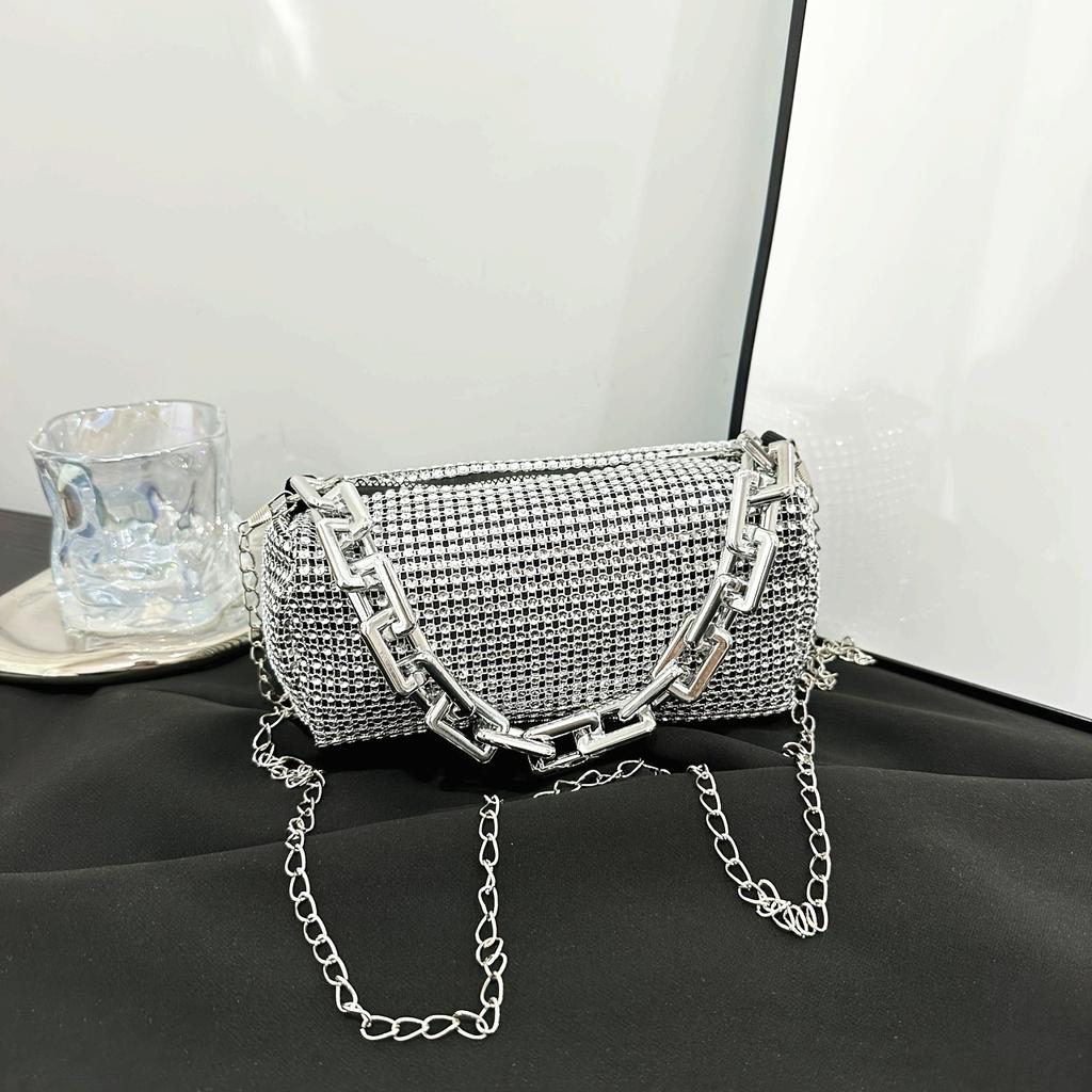 Lightweight Single Shoulder Women's Fashion Chain Rhinestone Handbag Simple and Very Suitable for Daily Use