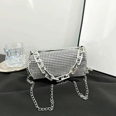 Lightweight Single Shoulder Women's Fashion Chain Rhinestone Handbag Simple and Very Suitable for Daily Use