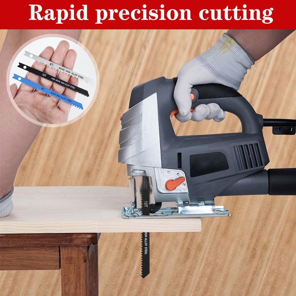 50/25PCS Contractor Jigsaw Blades Set with Storage Case, Assorted T-Shank Jig Saw Blades for Wood, Plastic and Metal Cutting