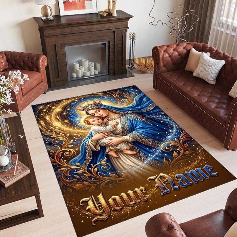 Other Similar Designs Theme Crystal Velvet Rug Personalized Custom Name Text Soft Floor Mat Home Decor