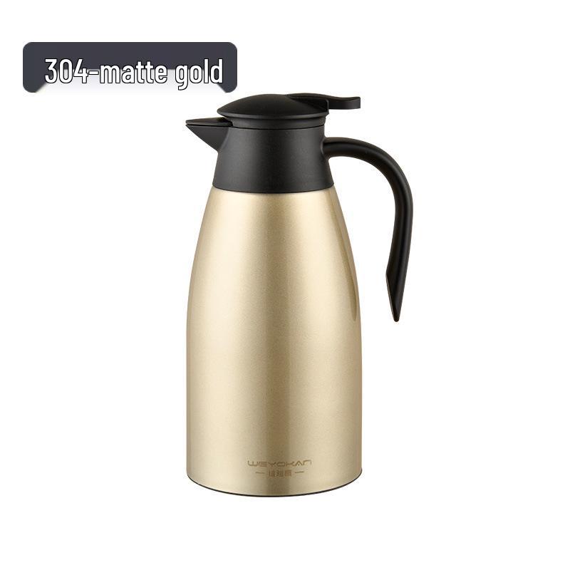 European Style Double Layer Stainless Steel Thermos - 304 Insulated, Portable, Large Capacity Hot Water Pot