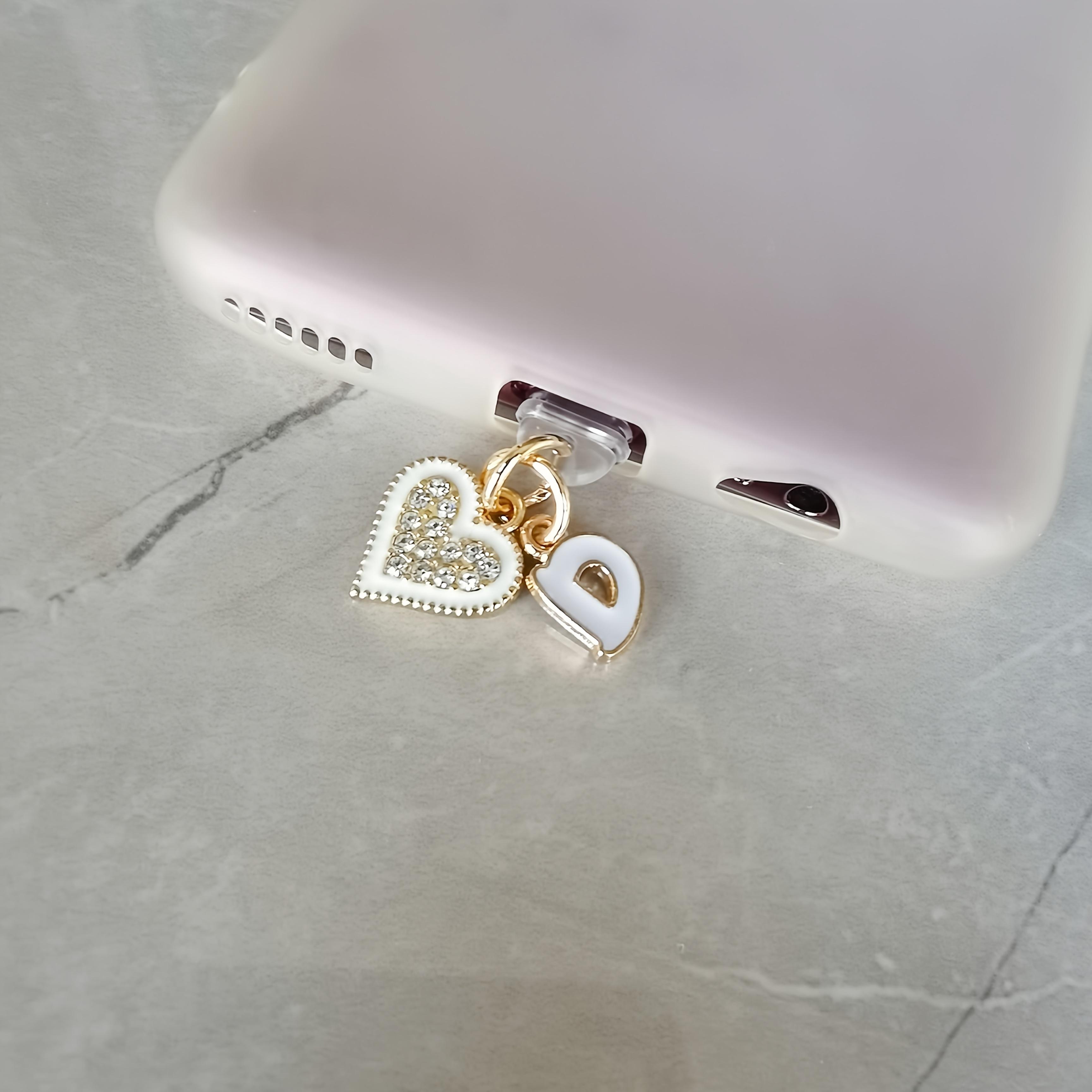 

1 шт. Нова креативна заглушка для пилу для телефону у формі серця та літери, підходить для аксесуарів для порту iPhone та Type-C, подарунок для святкової вечірки, пам ятний сувенір For Type-C