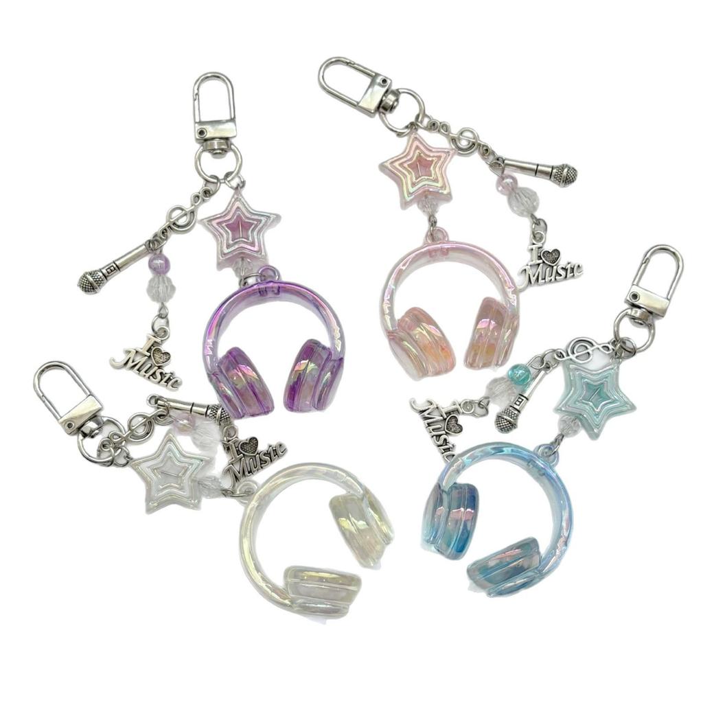 Colorful Earphone Pendant Keychain: Cool and Sweet Bag Charm, Perfect Bestie Gift