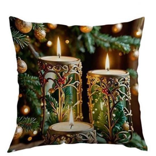 Funda de Almohada Poliéster Funda de Cojín Sofá Decorativa Funda de Almohada Nórdica Simple Moderna Vacaciones de Navidad