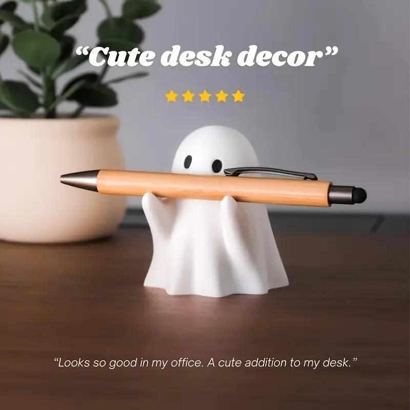 1PC Cute Ghost Pen Holder Home Study Office Desktop Multifunctional Funny Pen Holder Ornament