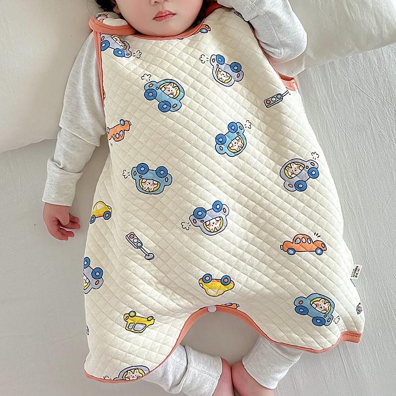 Cotton Sleeveless Baby Sleep Sack With Legs Split Design Toddlers 1-6 Years All Season Warm Sleeping Bag