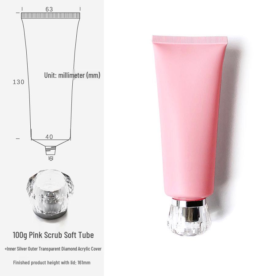 100g/ml Pink Frosted Soft Tube Bottle for Body Lotion, Facial Cleanser, Face Wash - Travel Size Cosmetic Packaging