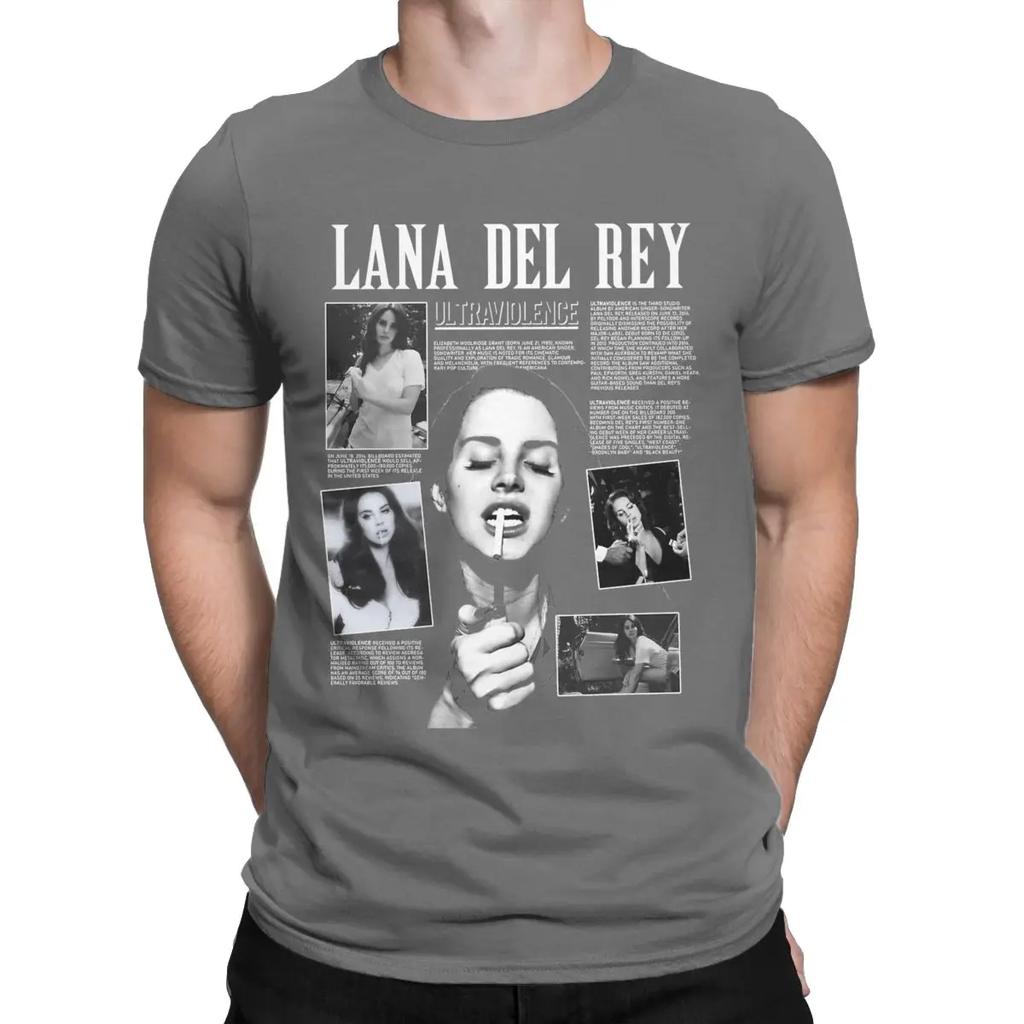 Vintage Honeymoon Lana Del Ray T-Shirts Men Funny Pure Cotton Tees O Neck Short Sleeve T Shirts Plus Size Tops