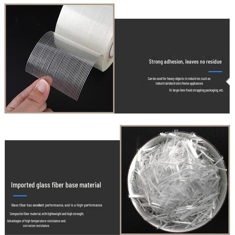 High-Adhesion Fiberglass Tape: Heavy-Duty, Stretch-Resistant, No-Residue Adhesive Strip for Appliance Fixing & Packaging.