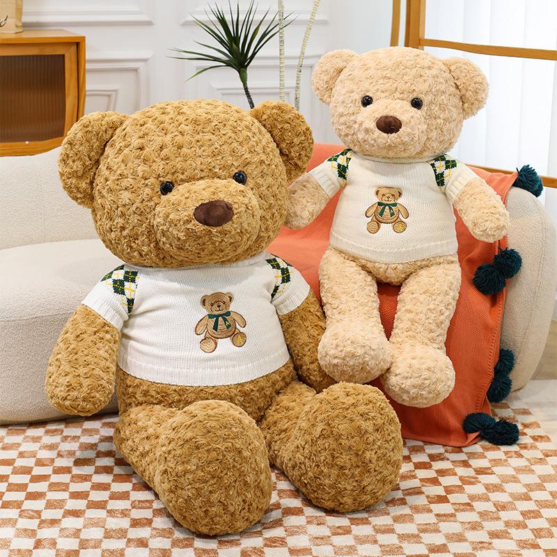 Rose Plush Large Sweater Teddy Bear Doll Plush Toy Cute Bear Doll Ragdoll Sleeping Gift