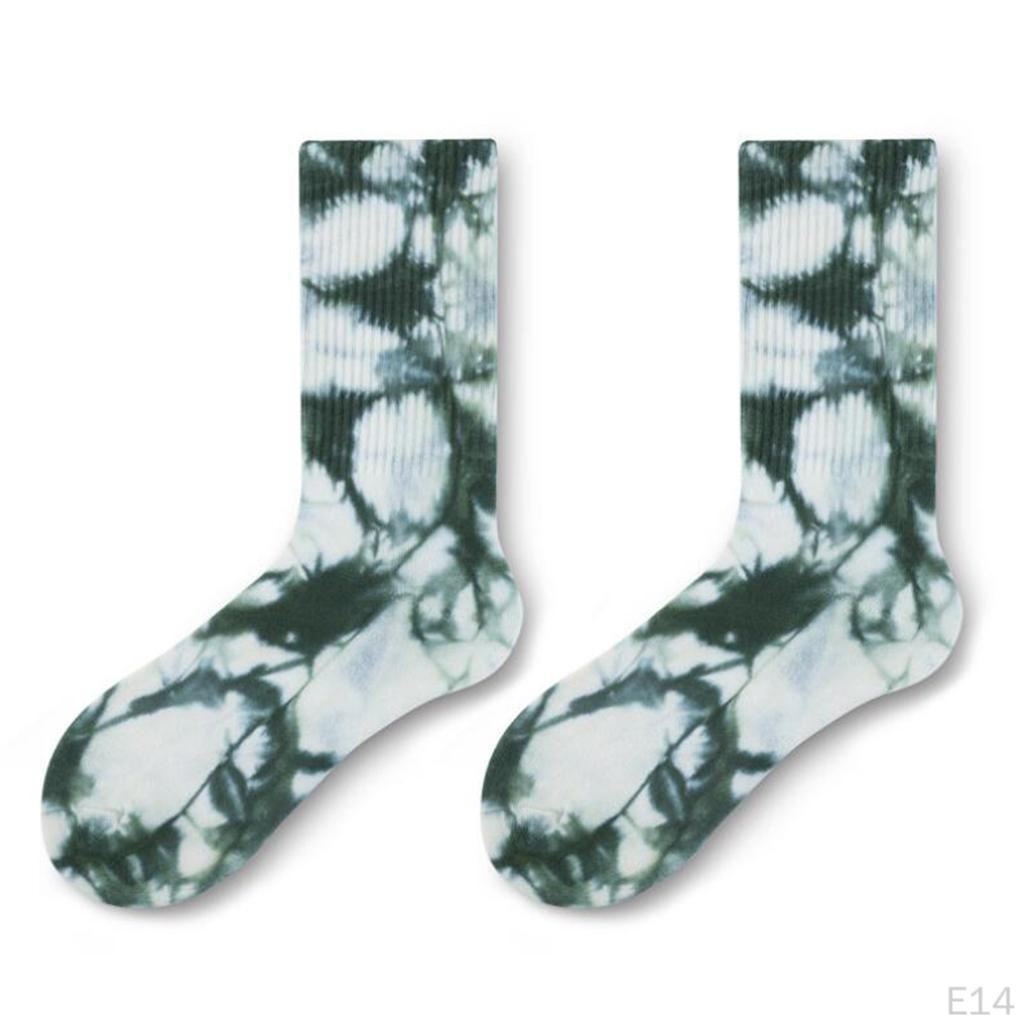 Pair Tie-dyed Crew Hipster Printed Socks
