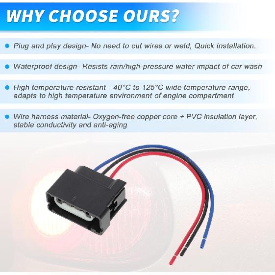 No.645-133 Turn Signal Socket Pigtail Connector Wire Harness for Ford F-150 2004-2014 Turn Signal Lights Connector 2 Pcs Replaces