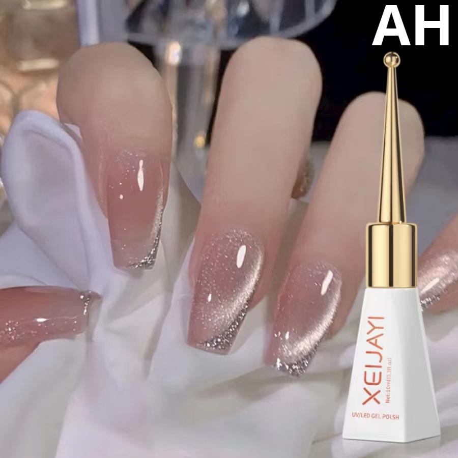 

Сверкающий стеклянный шарик кошачий глаз гель лак для ногтей светоотражающий магнитный гель телесного цвета УФ полуперманентный лак для ногтей лак