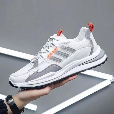 Mesh Shoes Men's Spring and Summer New Korean Version Breathable Lace-up Running Shoes Guochao Students Low-top Sports Shoes Men