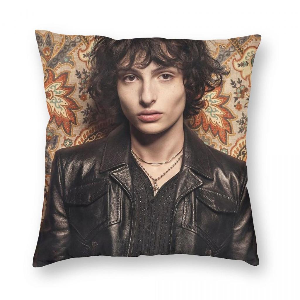 Finn Wolfhard Actor Square Pillowcase Polyester Linen Velvet Printed Zip Decorative Throw Pillow Case Room Cushion Cover 45X45