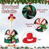 Christmas Porch Goose Outfit Lawn Goose Dress with Xmas Tree Hat Festive Goose Costume for 23" Geese Dress-Up Home Outdoor Decorations