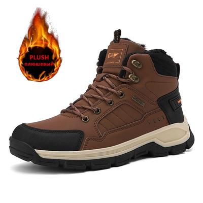 Bottes de Neige d'Hiver pour Homme Super Chaudes Plus Bottes de Randonnée pour Homme Cuir Imperméable de Haute Qualité Bottes pour Homme Bottines d'Extérieur Baskets