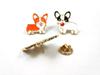 [F NODE] Dog Corgi, French Bulldog, and Pug Pin Badges, Set of 3. Stylish, cute, and versatile pins with butterfly clutches and catches. Fun, unique,