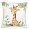 1pc Plush Safari Animal Throw Pillow Cover, Jungle Animal-Giraffte-18x18in