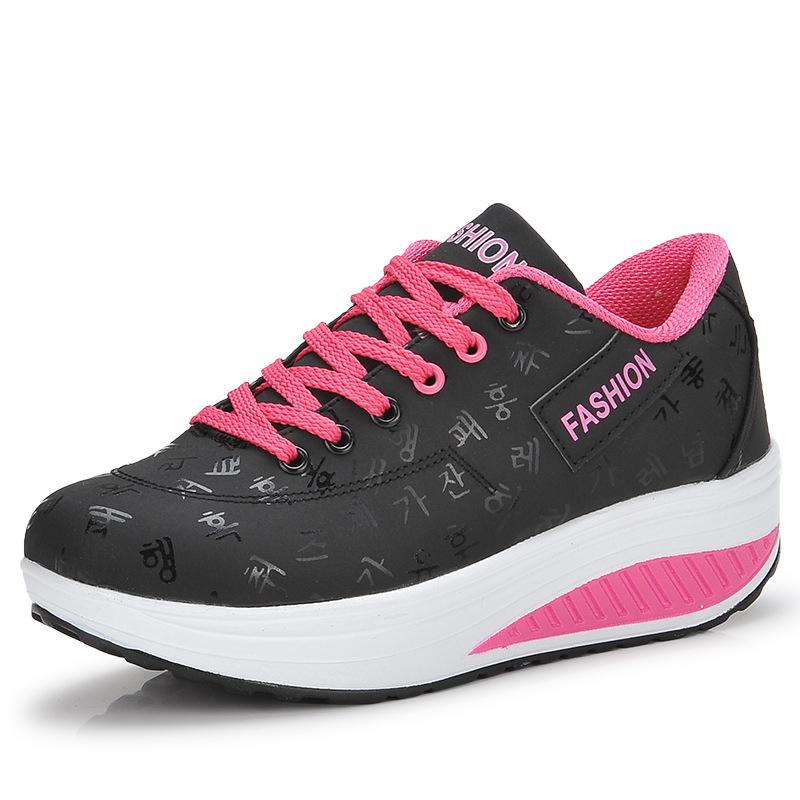 Spring And Autumn Rocking Shoes Women's Sports Sponge Cake Women's Singles Shoes Casual Comfortable Walking Shoes Middle-Aged