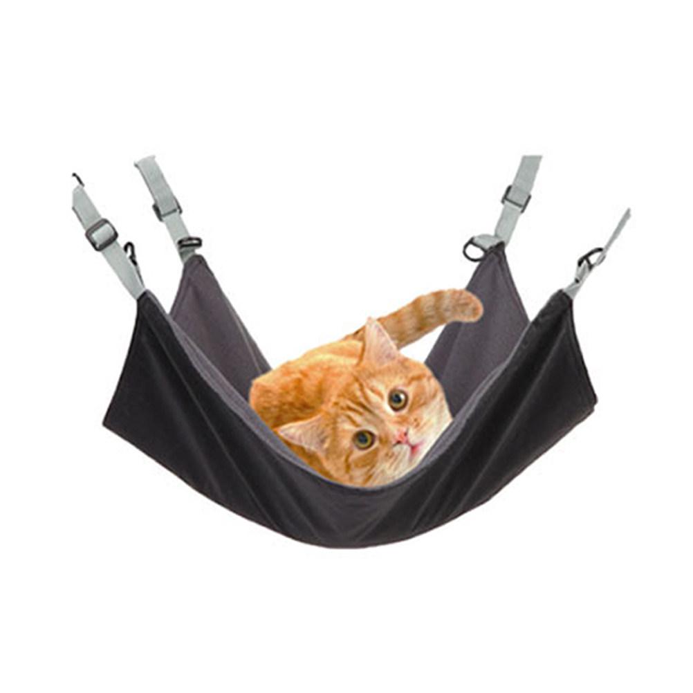 Black Waterproof Cat Hammock Sturdy Space Saving Removable Pet Sleeping Mat Eco Friendly Cat Lounger for Cats and Kittens