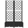 Vidaxl Garden Planter With Trellis, Black, 80X40X121.5 Cm, Pp