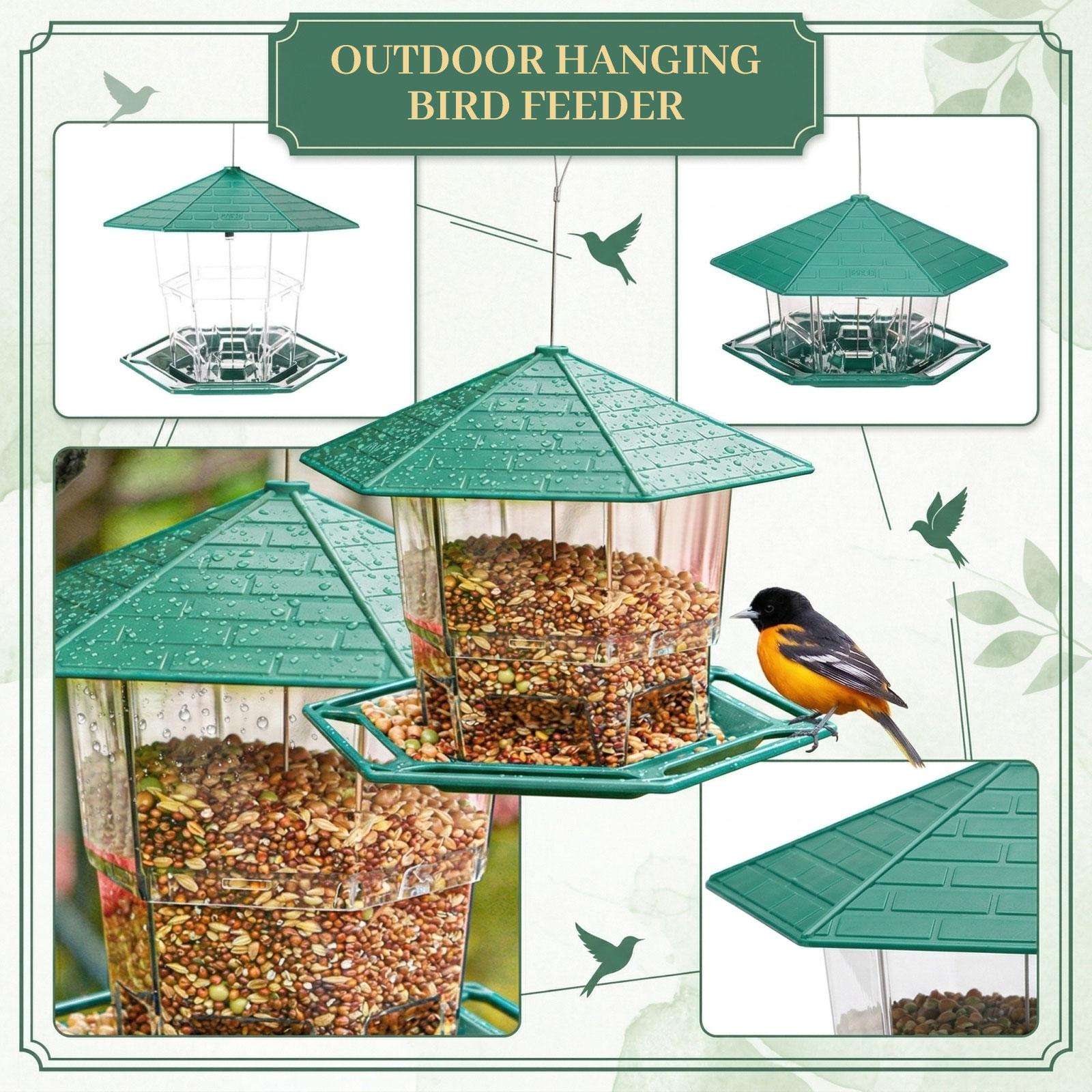 

Bird Feeders For Outdoors Hanging Bird Feeder Wild Birds Seed, Green One Size чорний