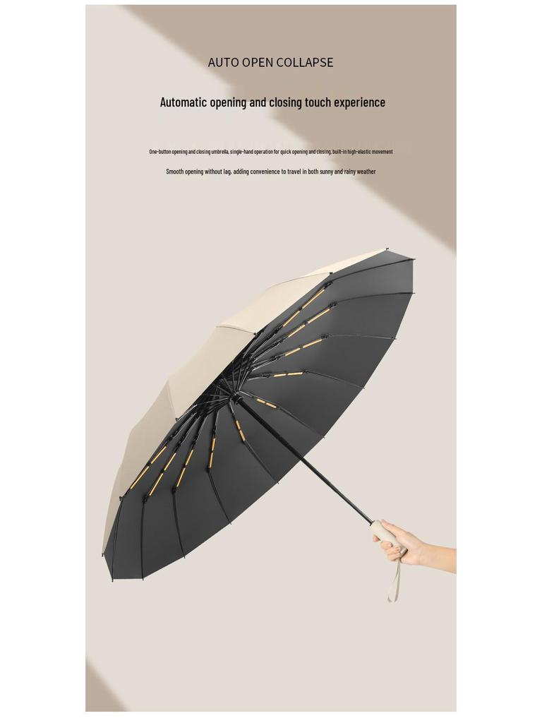 Extra-Large Automatic Folding Umbrella for 3-4 People - Storm-Ready Rain Protection