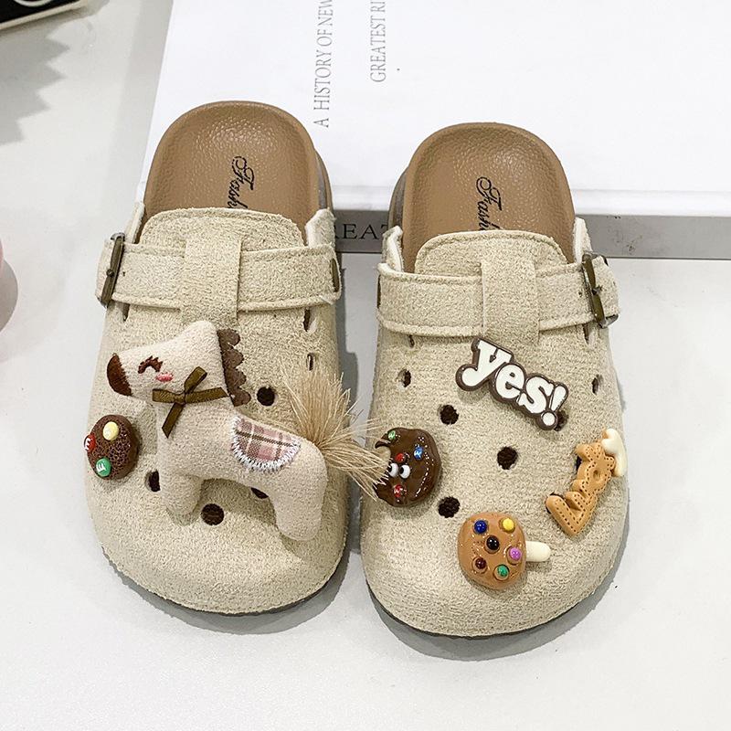 2026 New Cute Cartoon Baby Girls Soft Outdoor Sandals - Closed-toe Slippers with Soft Sole