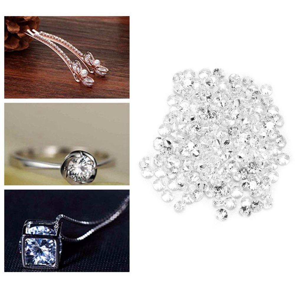 200PCS Transparent Fake Diamonds White Loose Diamonds Cubic Zirconia Stones Dress Decoration