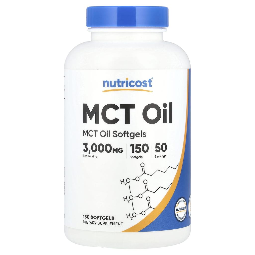 MCT olej, 150 měkkých kapslí (1 000 mg na měkkou tobolku)