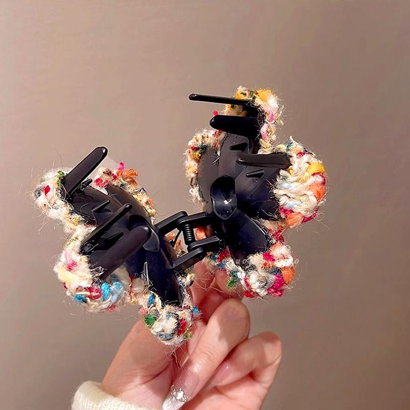 Flower Hair Clip Hair Accessories Woolen Hair Clip Ponytail Cartoon Hair Clip Sweet Felt Gripper Updo