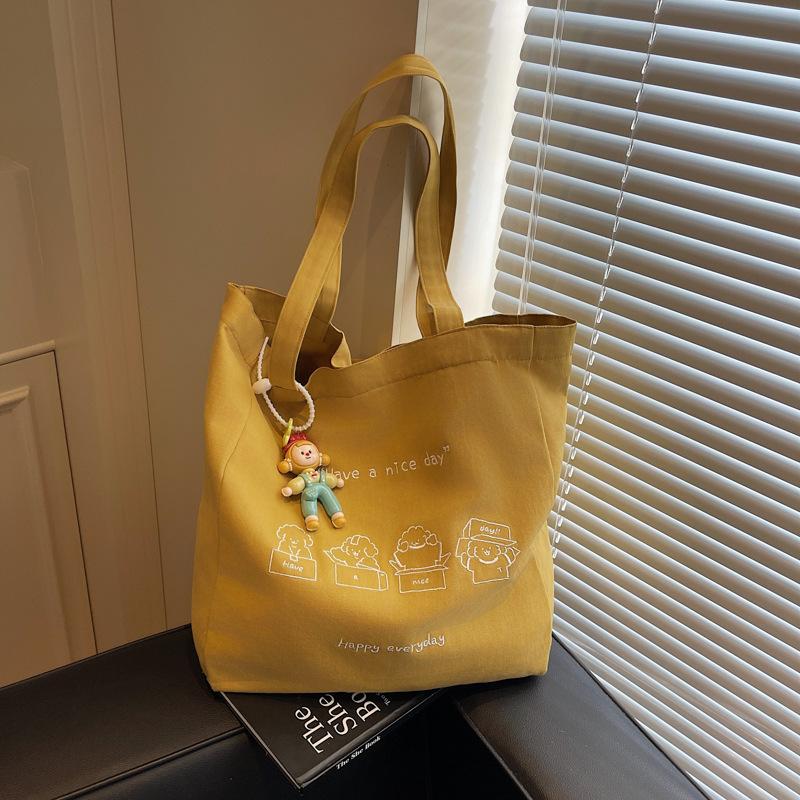 New 2025 Shoulder Bag Large Capacity Canvas Tote Bag Women's Casual Versatile Cloth Bag Class Bag