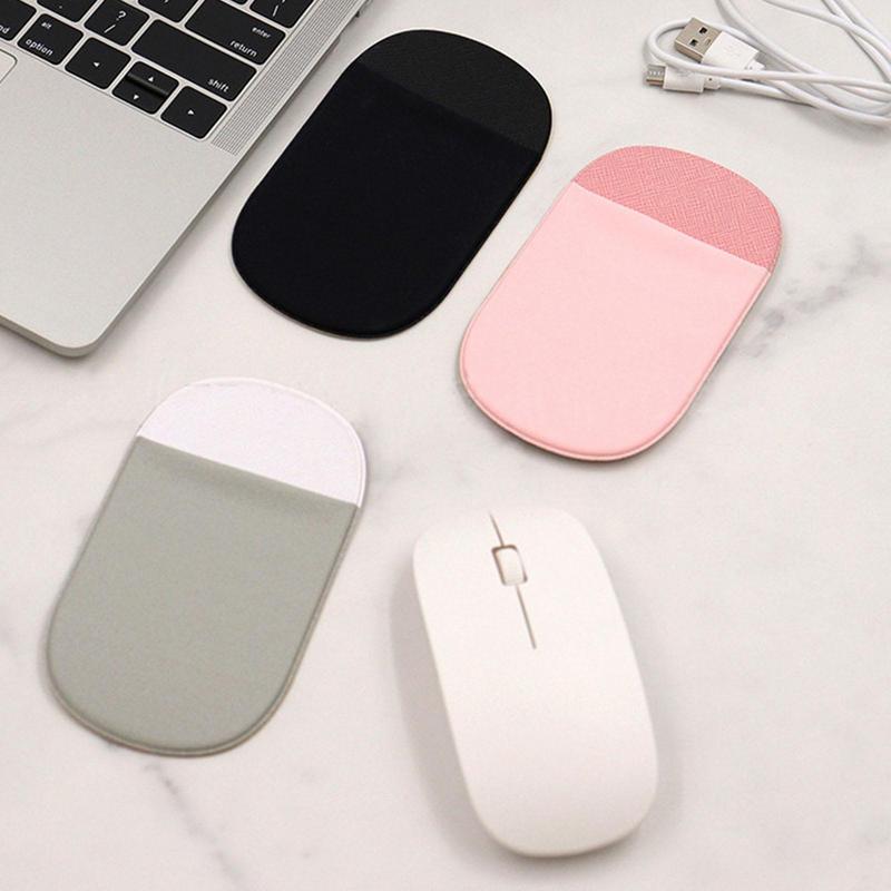 Slim Mouse Holder Laptop Mouse Pouch Protector Self-Adhesive No Glue Residue Universal Portable Mouse Storage Sleeve