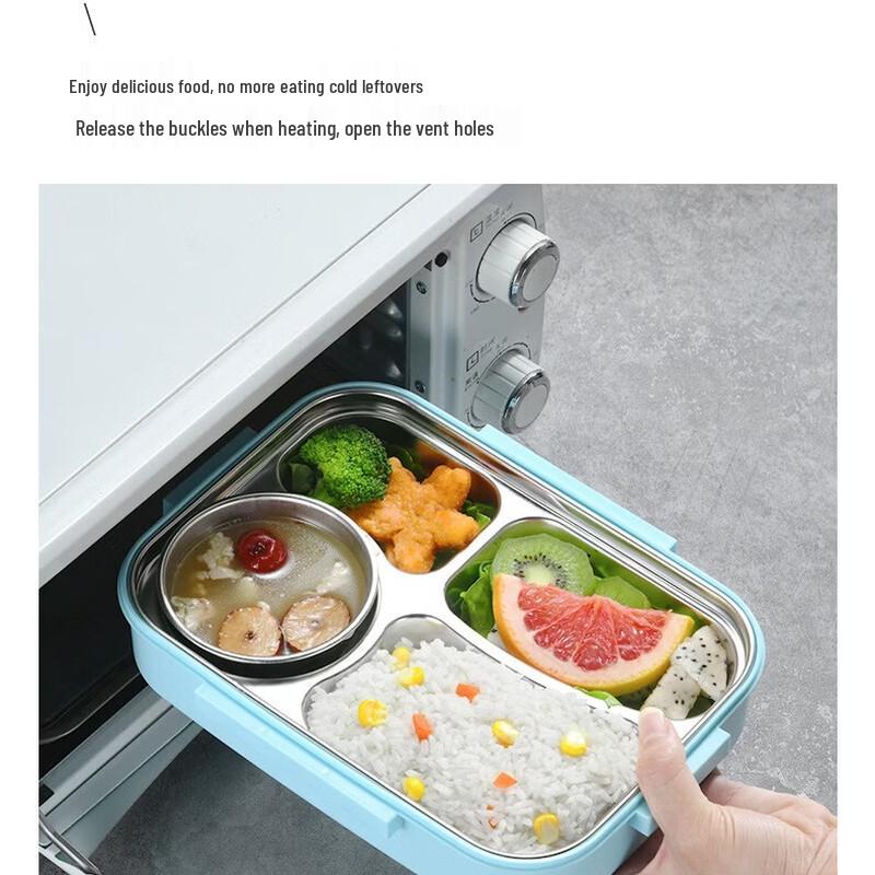 ZISIZ Leak-Proof Divided Lunch Box for Students