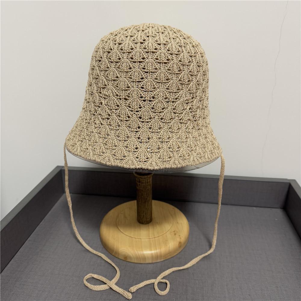 

Тонкая полая дышащая панама женская весенне-летняя для маленького лица, универсальная, на шнуровке, дорожная солнцезащитная панама adult average size