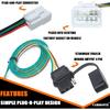 Custom Fit 4 Way Pin Flat Tow Trailer Wiring Harness for Subaru Ascent, Forester, Outback, Crosstrek