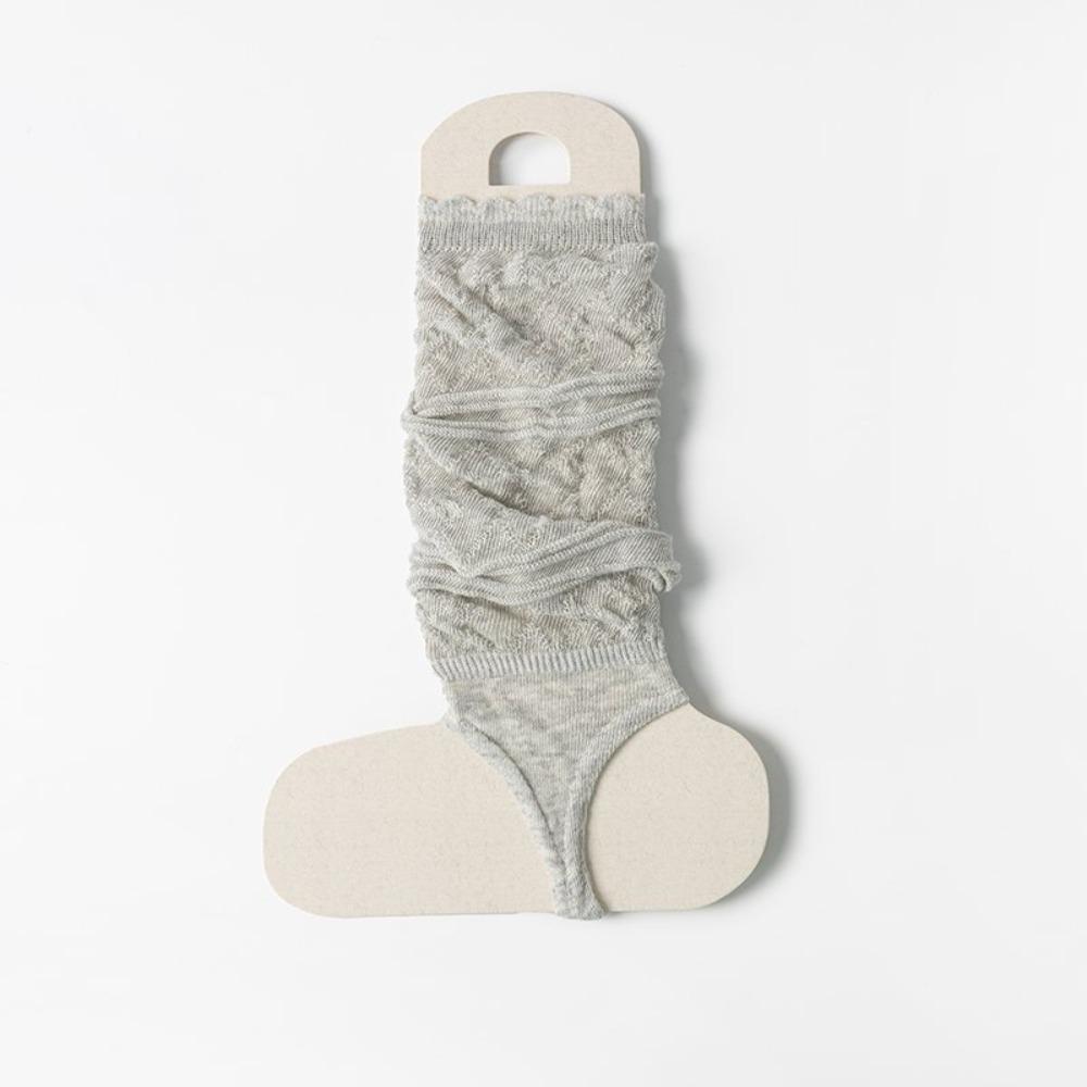1 Pair Thin Knit Stirrup Slouch Socks Stirrup Design Boot Socks Calf Socks Spring Summer светло-серый